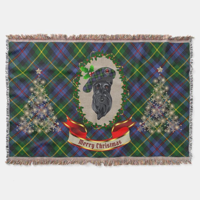 Farquharson Scottie Hund jul Throw Blanket Filt (Framsidan)