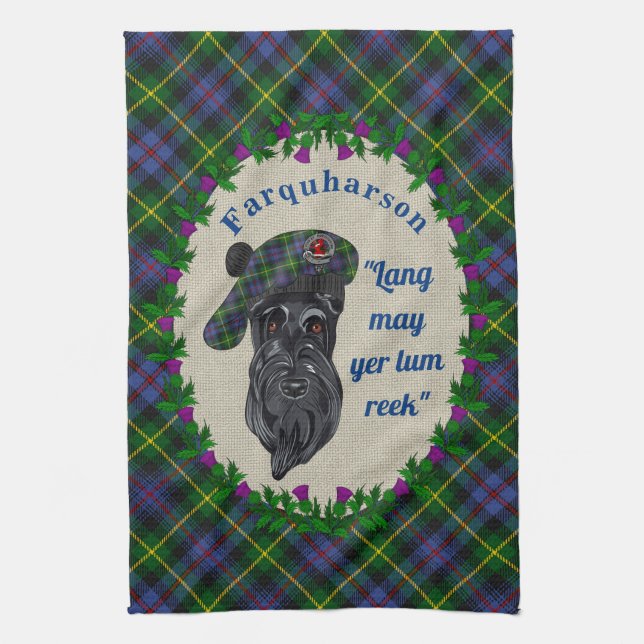 Farquharson Scottie Hund Kitchen Towel Kökshandduk (Vertikal)