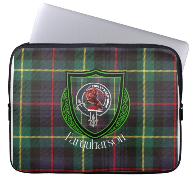 Farquharson Scottish Clan Tartan & Crest Laptop Fodral (Framsidan)