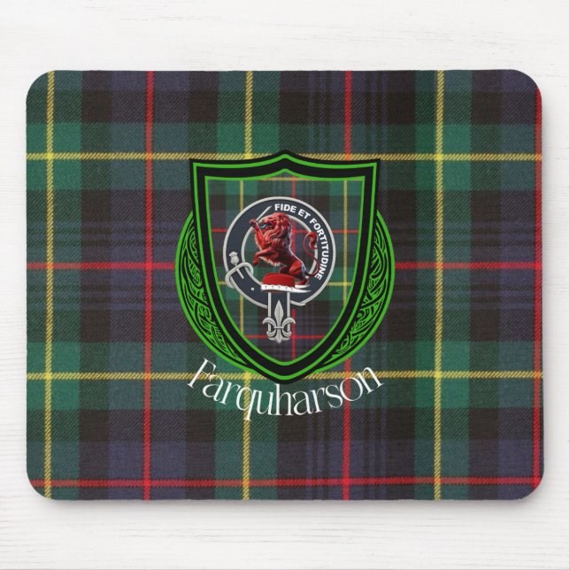 Farquharson Scottish Clan Tartan & Crest Musmatta (Framsidan)