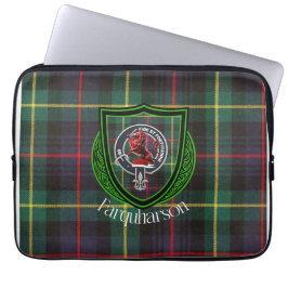 Farquharson skotsk klan tartan och vapensköld laptop fodral