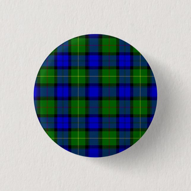 Farquharson tartan blue grönt plaid knapp (Framsida)