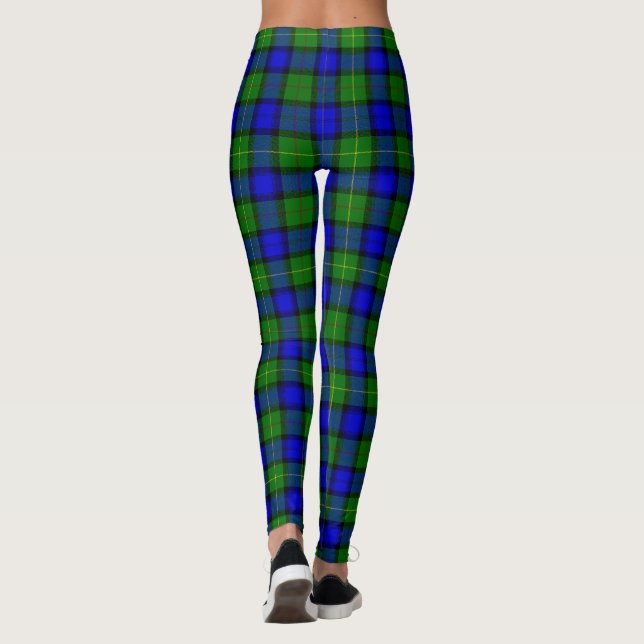 Farquharson tartan blue grönt plaid leggings (Baksida)