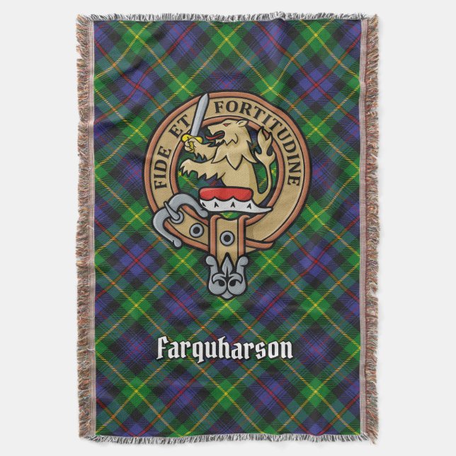 Farquharsonklanens vapen över tartan filt (Framsidan Vertikal)