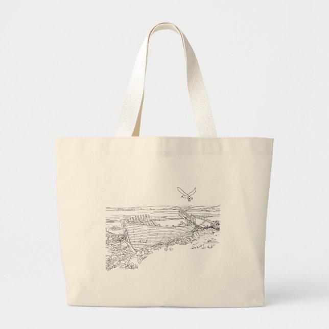 Farr Bay Shipwreck Scotland Tote Bag Jumbo Tygkasse (Framsidan)