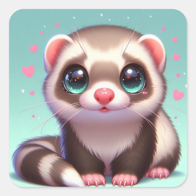 ’Farrah’ Fyrkantigt Klistermärke (Framsida)