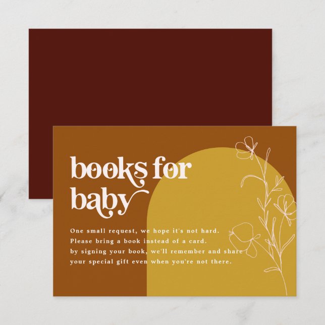 FARRAH Retro 70:s Bokar för babyvykort Inbjudningar (Fram/baksida)