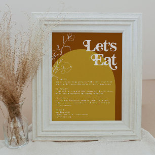 FARRAH Retro 70-talets rost gör att menyn Eat Arch Poster