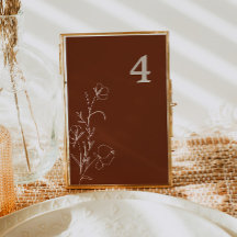 FARRAH Retro 70's Rust Blommigt Groovy Bordsnummer