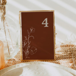 FARRAH Retro 70's Rust Blommigt Groovy Bordsnummer