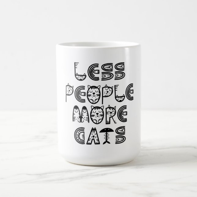 Färre Människor Fler Katter  Kaffemugg (Center)