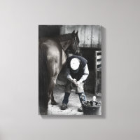 Farrier at Work - Desaturerad Daguerrotype