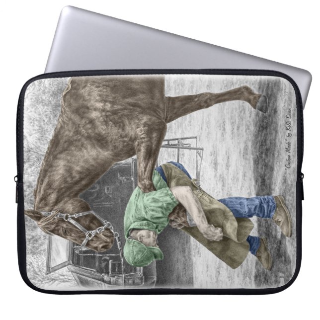 Farrier Blacksmith Shoeing Horse Laptop Sleeve (Framsidan)
