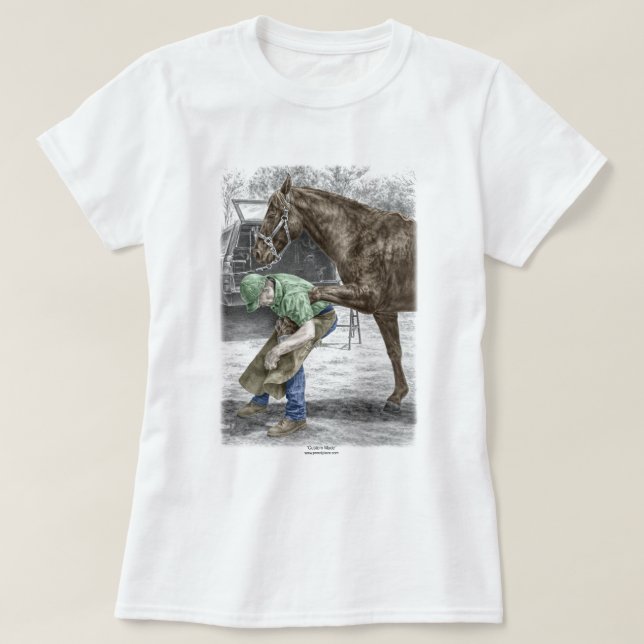 Farrier Blacksmith Shoeing Horse Tee (Design framsida)