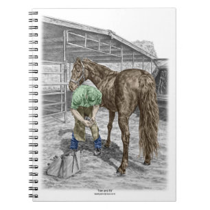 Farrier Blacksmith Trimming Horse Hoof Anteckningsbok