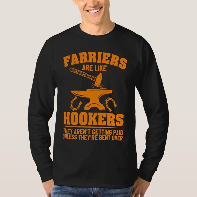 Farrier  For Men Women Cool Blacksmith Forger Gag T Shirt (Framsida)
