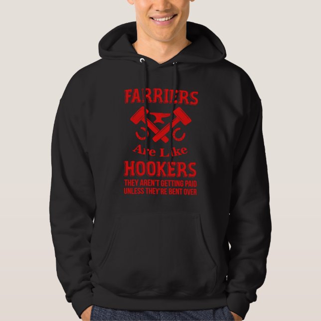 Farrier Hoof Trimming Equine Horse Shoeing Hooves Hoodie (Framsida)
