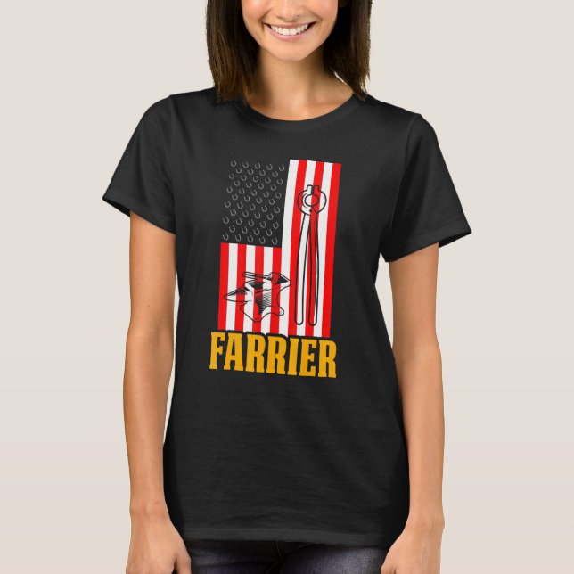 Farrier Horseshoe Hoof Trimming Equine Shoeing T T Shirt (Framsida)