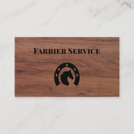 Farrier Horseshoe Service Wood Visitkort