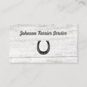 Farrier Horseshoe Service Wood Visitkort