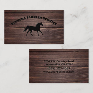 Farrier Horseshoe Service Wood Visitkort