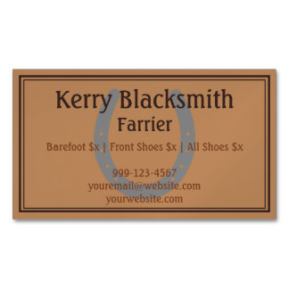 Farrier Horseshoeing and Trim - Light Leather Magnetiska Visitkort
