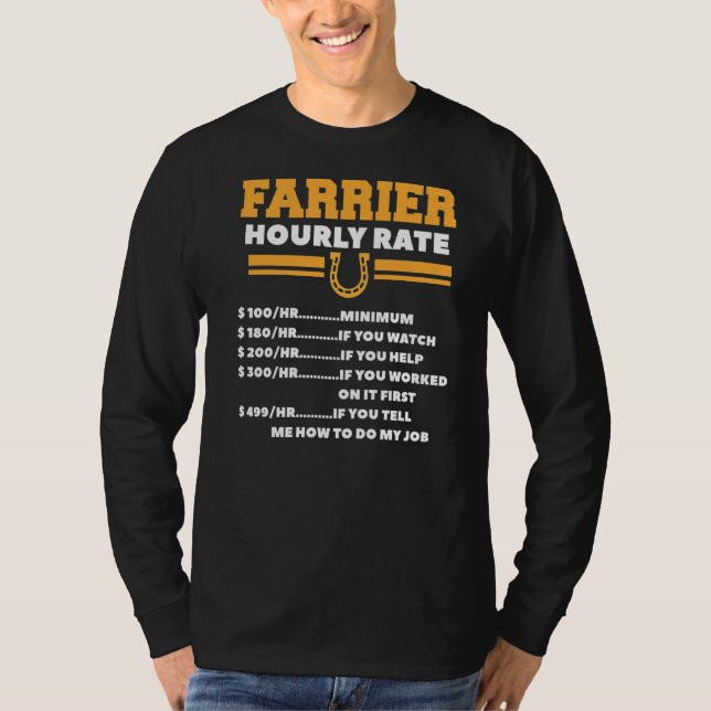 Farrier Timly Rate Blacksmith Horseshoe Forge T Shirt (Framsida)