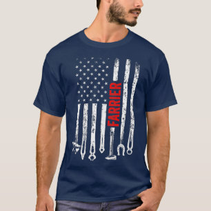 Farrier US Flagga Horseshoe Hoof Trimming Equine S T Shirt