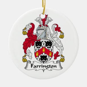 Farrington familjvapensköld julgransprydnad keramik