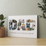 Fars dag 18 Photos Collage Gift för Pappa Canvastryck<br><div class="desc">Detta är ett fotokollage som spådomar ut ord PAPPA och ett anpassningsbar-meddelande. Det passar totalt 18 bilder. Det här är perfektens gåva till pappa på far dag,  på hans födelsedag eller jul.</div>