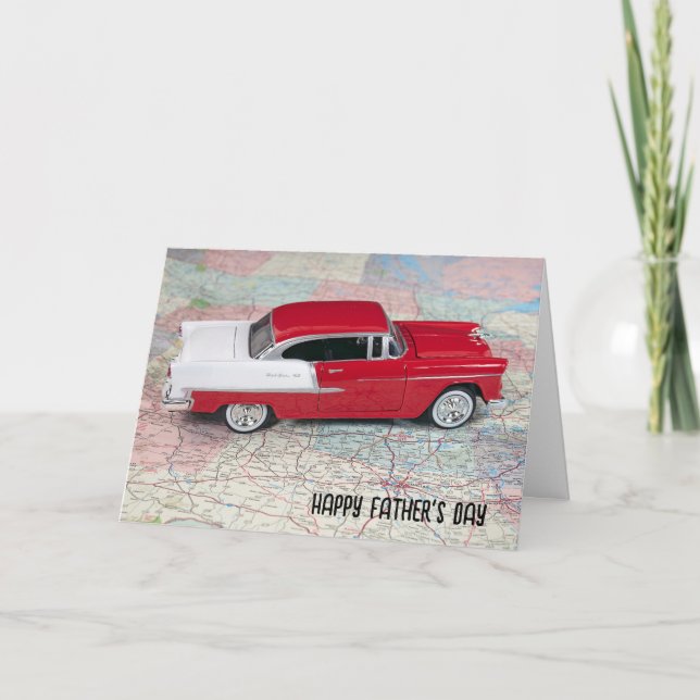 Fars dag 1955 Chevy Car Karta Kort (Framsida)