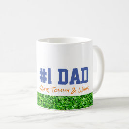 Fars dag #1 PAPPA Kids Namn Grass Roligt Kaffemugg