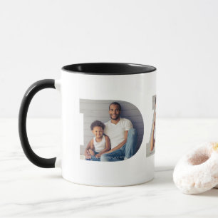 Fars dag 3-Foto "Pappa"-utskärningstypografi Mugg