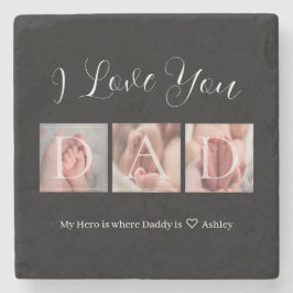 Fars dag 3-fotofamiljen stenunderlägg