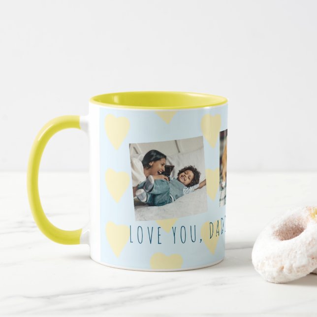 Fars dag 3 fotoskott kollage Kärlek du pappa Mugg (Med munk)