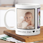 Fars dag 3 Photo Personlig Jumbo Mugg<br><div class="desc">Anpassningsbarna tryckte på kaffet mugg personlig med dina foton och ett meddelande från anpassningsbar Fars dag. Lägg till tre speciella foton med ett personligt meddelande. Berätta om du behöver hjälp eller har speciella förfrågningar.</div>