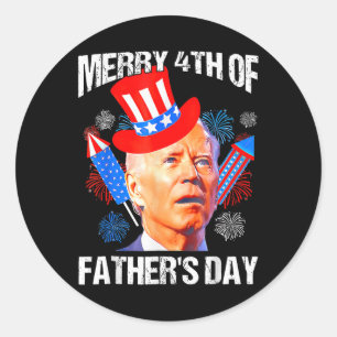 Fars dag 4:e juli: Funny Joe Biden Memorial D Runt Klistermärke