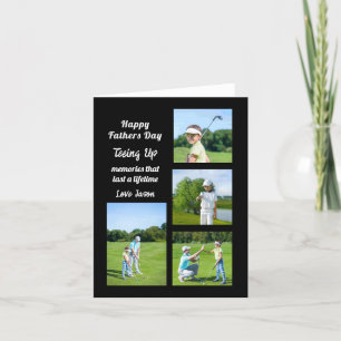 Fars dag 4 Foto Collage Present Teeing Up Helgkort