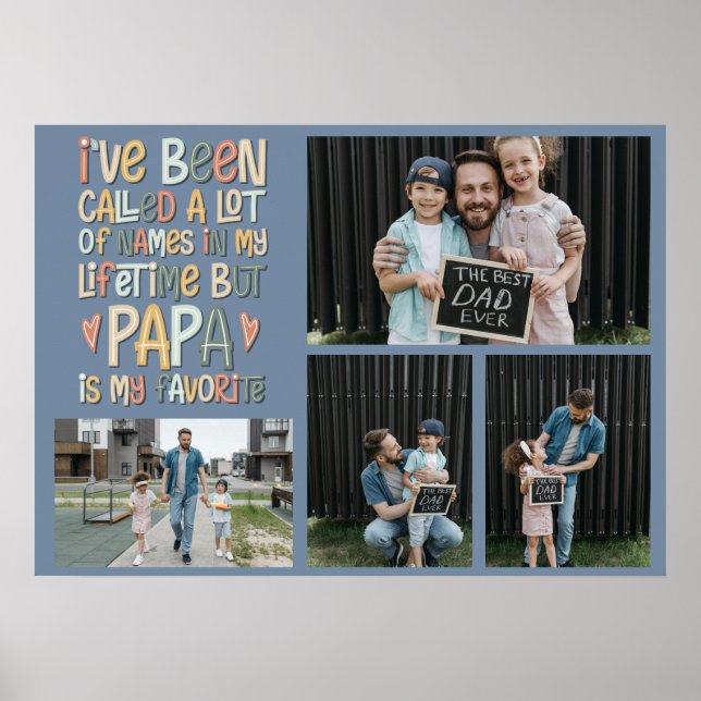 Fars dag 4 Fotocollageaffisch Poster (Framsidan)
