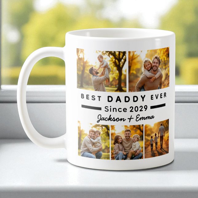 Fars dag 5 Photo Collage Best pappa nånsin Kaffemugg (Skapare uppladdad)