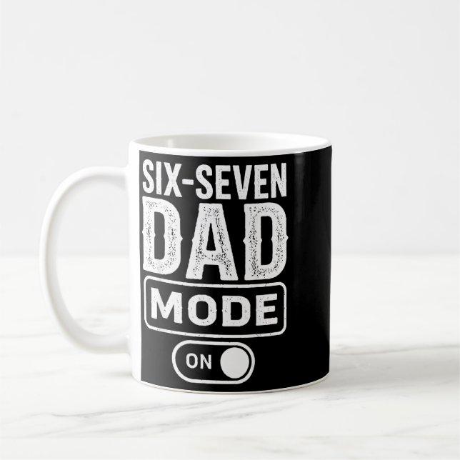 Fars dag 6 7 Meme Rolig Pappa Sarcastic Six-Seven Kaffemugg (Vänster)