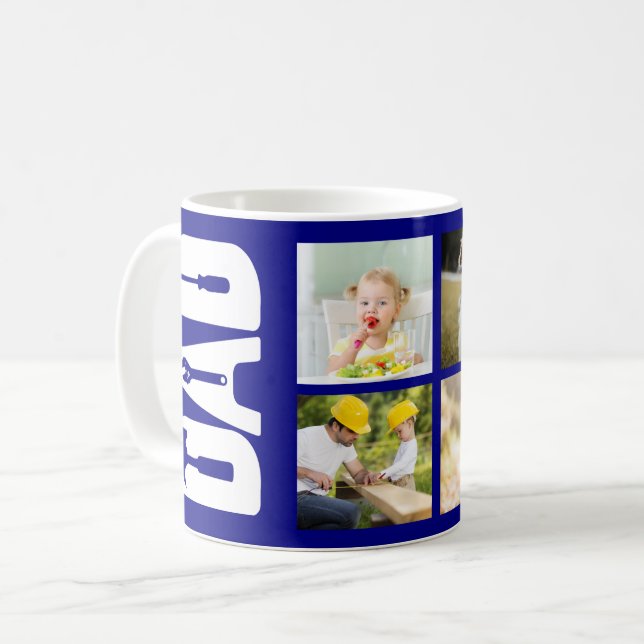 Fars dag 6 Photo Keepsak Handyman Pappa Blue Kaffemugg (Framsida vänster)