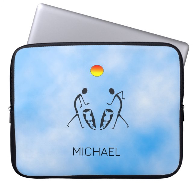 Fars dag African Silhouette Drumming Laptop Fodral (Framsidan)