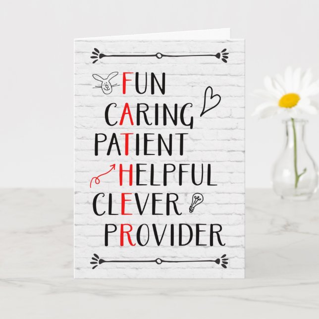 Fars dag-akrotikkort kort (Liten växt)