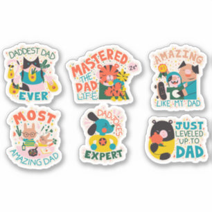 FARS DAG ANIMALS CHARACTERS SET KLISTERMÄRKEN