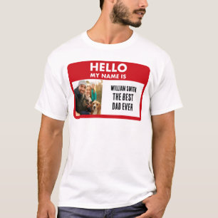 Fars dag Anpassad Foto Namnskylt Bästa Pappa Någ T Shirt