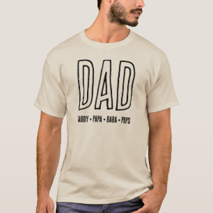 Fars dag anpassade namn för Pappa T Shirt