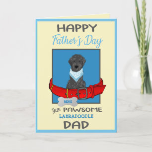 Fars dag Anpassningsbar Card från Black Labradoodl Helgkort