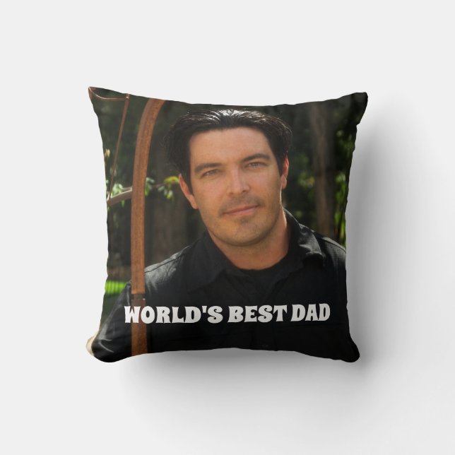 FARS DAG ANPASSNINGSBAR PAPPA PHOTO PILLOWS GIFT KUDDE (Framsida)
