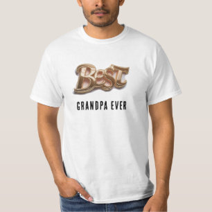 *~* Fars dag AP86 BEST Grandpa EVER Guld T Shirt